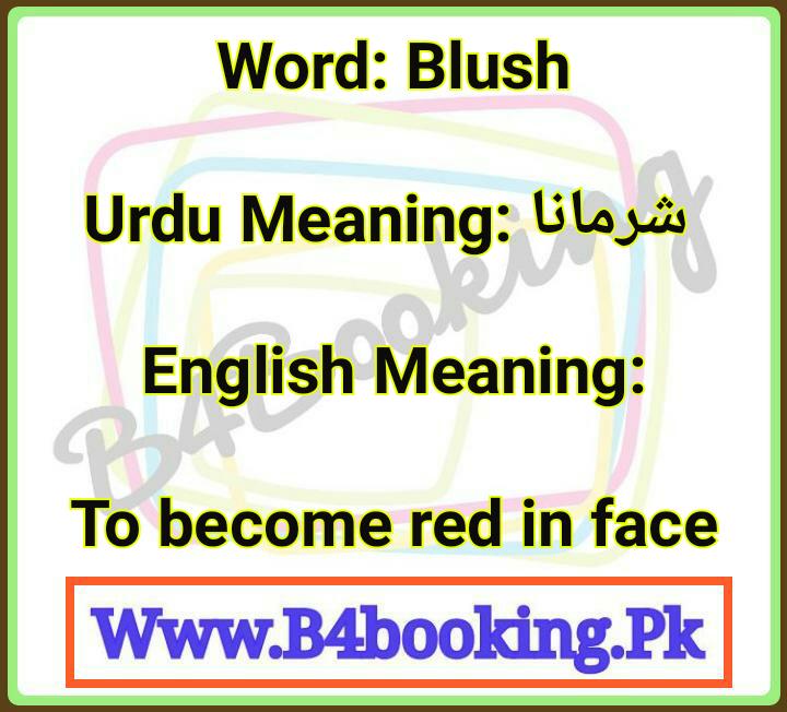 Blush Meanings In English and In Urdu its Pronunciation