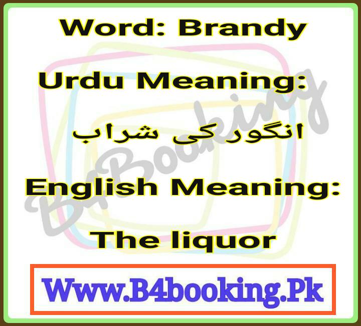 Brandy Meanings In English and In Urdu its Pronunciation