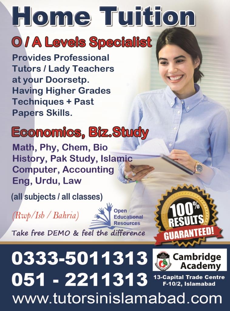Cambridge Academy Home Tutors O/A Levels Specialist