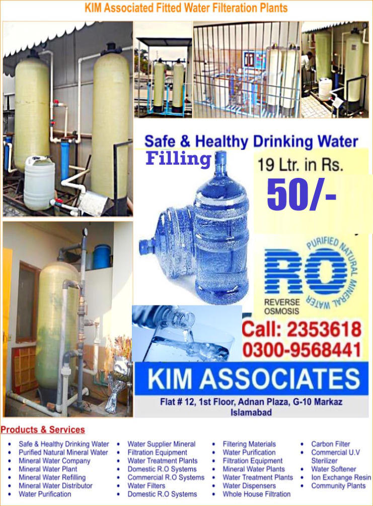 Kim Associates - Water filtration plant and mineral water supplier Islamabad Islamabad